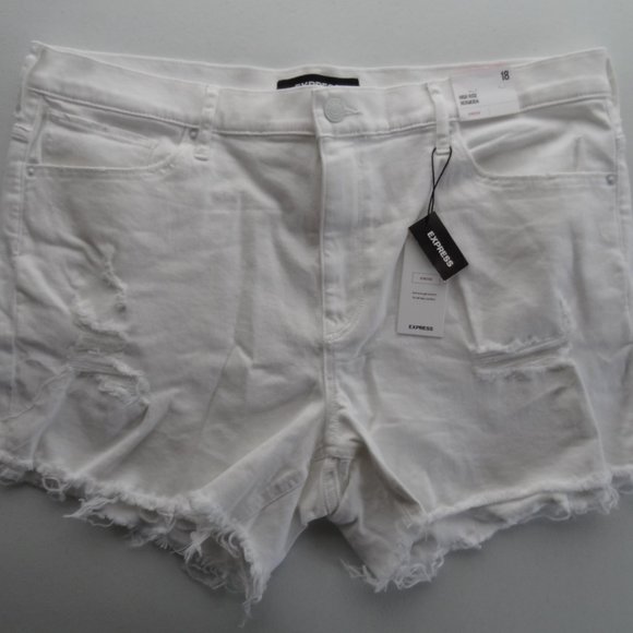Express Pants - NWT Express High Rise Bermuda 18 Hi Waist Raw Hem
